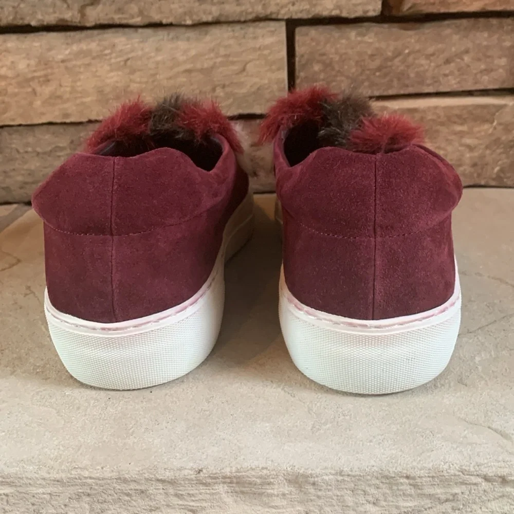 Renvy sz 10.5 burgundy sneakers with faux fur